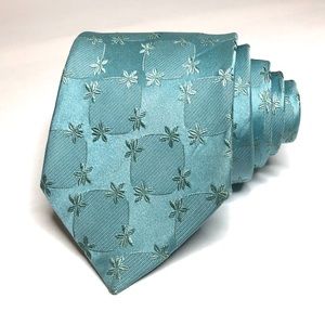Hugo Boss Mint Green Floral Jacquard Silk Tie